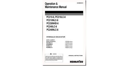 PC210(LC)-8, PC210NLC-8, PC230NHD-8, PC240LC-8, PC240NLC-8 Crawler Excavators Operate and Maintenance manual (UEAM004912)