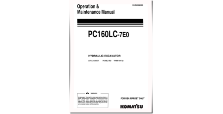 PC160LC-7 (SN from K45001) Crawler Excavators Operate and Maintenance manual (UEAM006800)