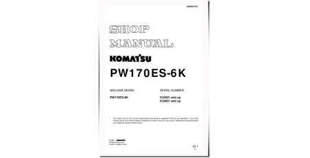 PW170ES-6K (SN from K32001, K34001-) Wheeled Excavators (USA) Workshop Manual (UEBD001001)