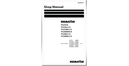 PC210-8, PC210LC-8, PC210NLC-8, PC230NHD-8, PC240LC-8, PC240NLC-8 Crawler Excavators (UK) Workshop Manual (UEN00084-07)