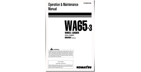 WA65-3 (SN: HA940051-940170) 4WD Wheeled Loaders (Germany) Operate and Maintenance manual (VEAD940200)