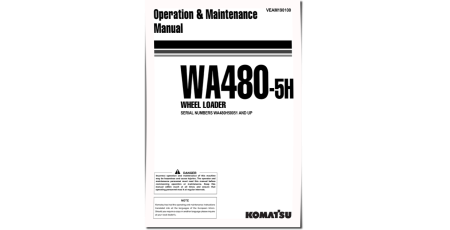 WA480-5-H (SN from H50051) 4WD Wheeled Loaders (Germany) Operate and Maintenance manual (VEAM190100)