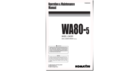 WA80-5 (SN from H50051) 4WD Wheeled Loaders (Germany) Operate and Maintenance manual (VEAM260200)