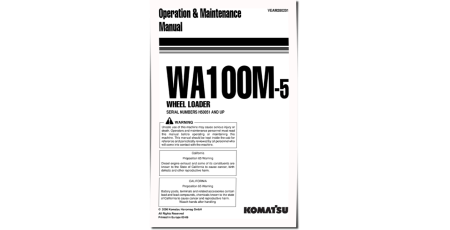 WA100M-5 (SN from H50051) 4WD Wheeled Loaders Operate and Maintenance manual (VEAM280201)