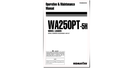 WA250PT-5H (SN from H60051) 4WD Wheeled Loaders Operate and Maintenance manual (VEAM290100)