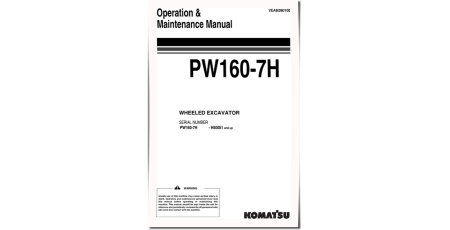 PW160-7 (SN from H50051) Wheeled Excavators (Germany) Operate and Maintenance manual (VEAM390100)
