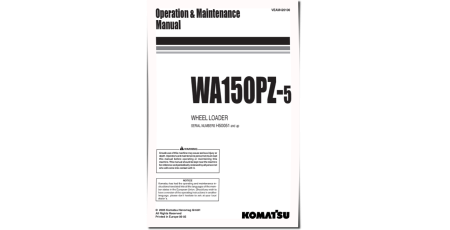 WA150PZ-5 (SN from H50051) 4WD Wheeled Loaders Operate and Maintenance manual (VEAM420100)