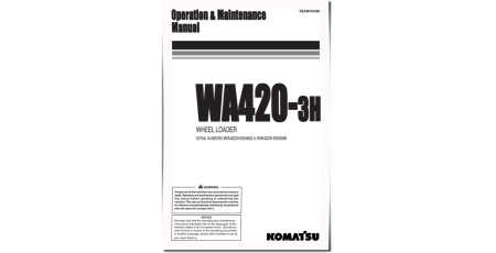WA420-3-H (SN: H30462-30566) 4WD Wheeled Loaders (Germany) Operate and Maintenance manual (VEAM470400)