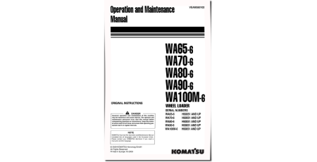 WA100M-6, WA70-6 and WA80-6 4WD Wheeled Loaders (Germany) Operate and Maintenance manual (VEAM550102)