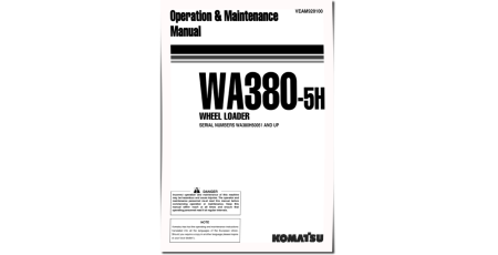 WA380-5-H (SN from H50051) 4WD Wheeled Loaders (Germany) Operate and Maintenance manual (VEAM920100)