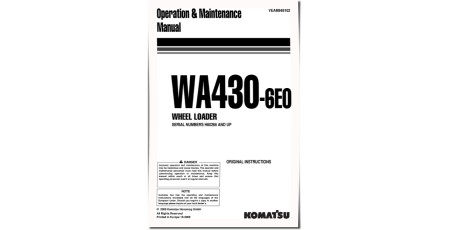 WA430-6 (SN from H60266) 4WD Wheeled Loaders (Germany) Operate and Maintenance manual (VEAM948102)