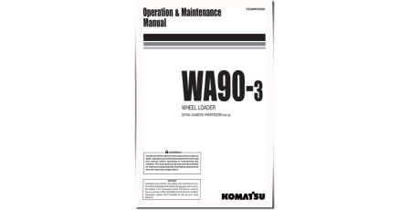 WA90-3-H (SN from H20361) 4WD Wheeled Loaders (Germany) Operate and Maintenance manual (VEAM970500)