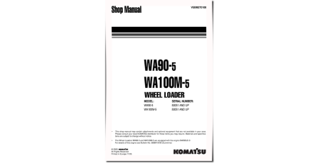 WA100M-5 and WA90-5 4WD Wheeled Loaders (Germany) Workshop Manual (VEBM270100)