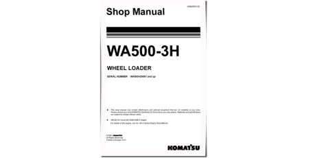 WA500-3 (SN: H20051-20312) 4WD Wheeled Loaders (Germany) Workshop Manual (VEBM500100)