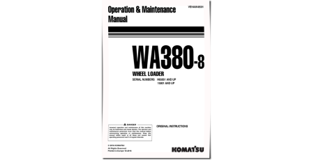 WA380-8 (SN from 15001, H65051-) 4WD Wheeled Loaders Operate and Maintenance manual (VENAM48501)