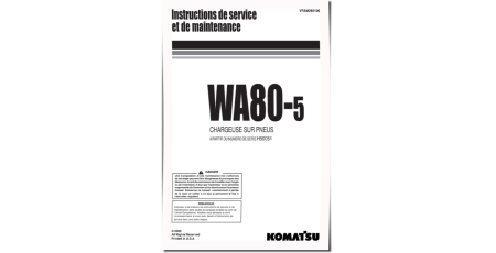 WA80-5 (SN from H50051) 4WD Wheeled Loaders (Europe) Operate and Maintenance manual, Francais (VFAM260100)