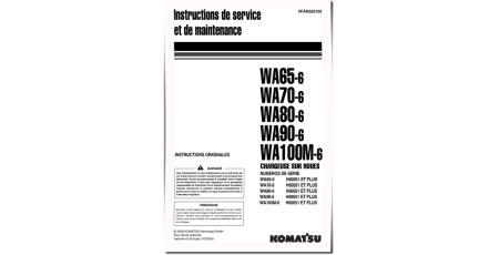 WA100M-6, WA65-6, WA70-6, WA80-6 and WA90-6 4WD Wheeled Loaders Maintenance Manual FRA (VFAM550102)