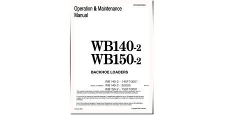 WB140-2, WB140-2-T and WB150-2 Backhoe Loaders Operate and Maintenance manual (WEAD000902)