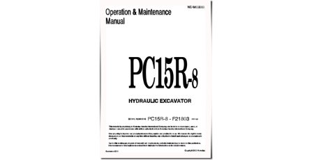 PC15R-8 (SN: F21803-22261) Crawler Excavators (Italy) Operate and Maintenance manual (WEAD003000)