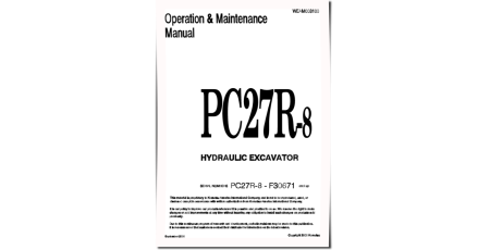 PC27R-8 (SN: F30671-31102) Crawler Excavators (Japan) Operate and Maintenance manual (WEAD003100)