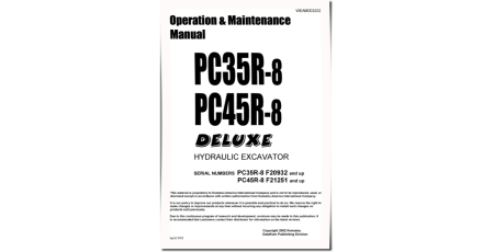 PC35R-8 (SN from F20932), PC45R-8 (SN from F21251) Crawler Excavators (Japan) Operate and Maintenance manual (WEAD003202)