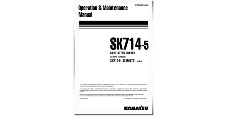 SK714-5 (SN: 37AF01701-01875) Skid Steer Loaders (Italy) Operate and Maintenance manual (WEAD003503)