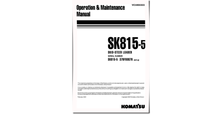 SK815-5 (SN: 37BF00876-00901) Skid Steer Loaders (Italy) Operate and Maintenance manual (WEAD003603)