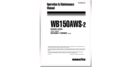 WB150AWS-2 (SN from 150F80001) Backhoe Loaders (Italy) Operate and Maintenance manual (WEAD003700)