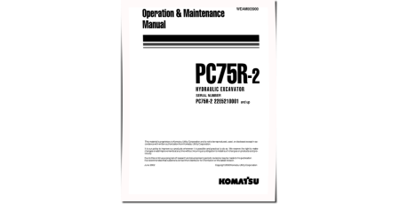 PC75R-2 (SN from 22E5210001) Crawler Excavators (Italy) Operate and Maintenance manual (WEAD003900)