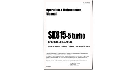 SK815-5 turbo (SN: 37BTF00003-00155) Skid Steer Loaders (Italy) Operate and Maintenance manual (WEAD005300)