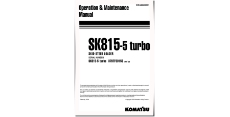 SK815-5 turbo (SN: 37BTF00156-00223) Skid Steer Loaders (Italy) Operate and Maintenance manual (WEAD005301)