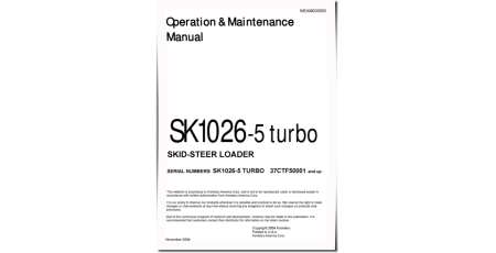 SK1026-5 turbo (SN. from 37CTF50001) Skid Steer Loaders (Italy) Operate and Maintenance manual (WEAD006800)