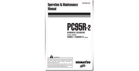 PC95R-2 (SN from 21D5220114) Crawler Excavators (Italy) Operate and Maintenance manual (WEAM001504)