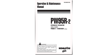 PW95R-2 (SN from 21D220354) Wheeled Excavators (Italy) Operate and Maintenance manual (WEAM001605)