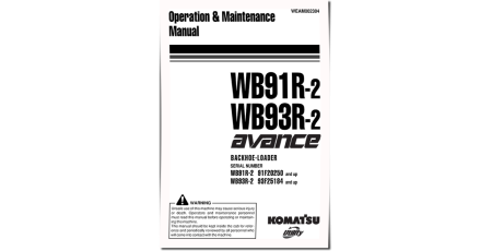 WB91R-2 and WB93R-2 Backhoe Loaders Operate and Maintenance manual (WEAM002304)