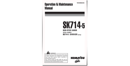 SK714-5 (SN from 37AF01876) Skid Steer Loaders (Italy) Operate and Maintenance manual (WEAM003303)