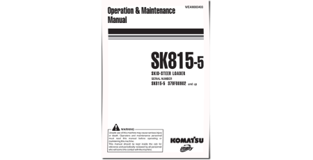 SK815-5 (SN from 37BF00902) Skid Steer Loaders (Italy) Operate and Maintenance manual (WEAM003403)