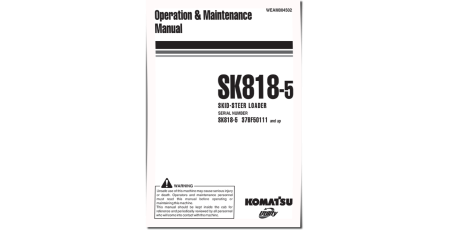 SK818-5 (SN from 37BF50111) Skid Steer Loaders (Italy) Operate and Maintenance manual (WEAM004502)