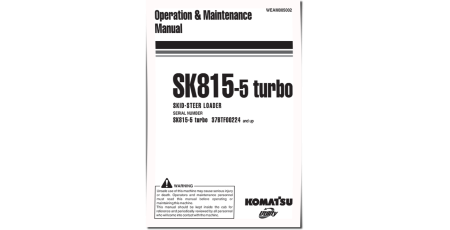 SK815-5 Turbo (SN from 37BTF00224) Skid Steer Loaders (Italy) Operate and Maintenance manual (WEAM005002)