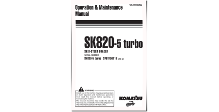 SK820-5 turbo (SN from 37BTF50112) Skid Steer Loaders (Italy) Operate and Maintenance manual (WEAM005102)