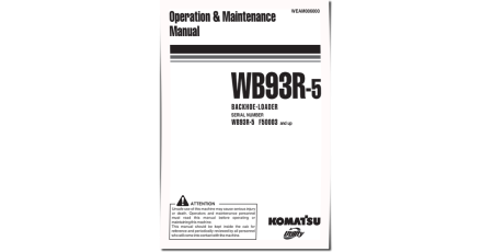 WB93R-5 (SN from F50003) Backhoe Loaders Operators Manual (WEAM006000)