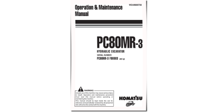 PC80MR-3 (SN from F00003) Crawler Excavators (Italy) Operate and Maintenance manual (WEAM009700)
