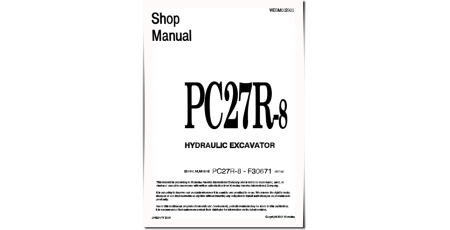 PC27R-8 (SN: F30671-31102) Crawler Excavators (Japan) Workshop Manual (WEBD002900)