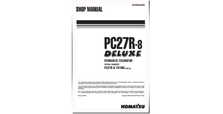 PC27R-8 (SN from F31103) Crawler Excavators (Japan) Workshop Manual (WEBD003800)