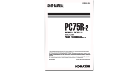 PC75R-2 (SN from 22E5200763) Crawler Excavators (Italy) Workshop Manual (WEBD004000)