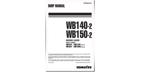 WB140-2 and WB150-2 Backhoe Loaders (Italy) Workshop Manual (WEBD004200)
