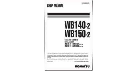 WB140-2 and WB150-2 Backhoe Loaders (Italy) Workshop Manual (WEBD004601)