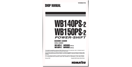 WB140PS-2 and WB150PS-2 Backhoe Loaders (Italy) Workshop Manual (WEBD004700)