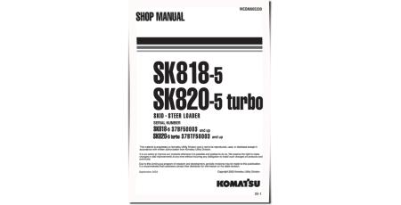 SK818-5 (SN: 50003-50110) and SK820-5 turbo (SN: 50003-50111) Skid Steer Loaders (Italy) Workshop Manual (WEBD005200)
