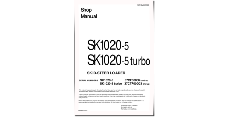 SK1020-5 (SN from 37CF00004) and SK1020-5 turbo (SN from 37CTF00003) Skid Steer Loaders (Italy) Workshop Manual (WEBD005300)